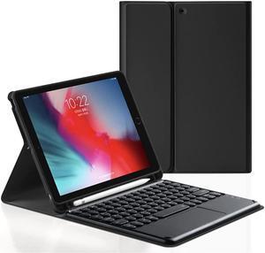 iPad 9.7 Keyboard Case for iPad 2018 (6th Gen) - iPad 2017 (5th Gen) - iPad Pro 9.7 - iPad Air 2&1-Touchpad Detachable Keyboard with Pencil Holder -Slim Leather Folio Smart Cover