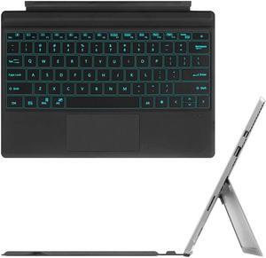 Type Cover for Microsoft Surface Pro 7 Plus / Pro 7 / Pro 5 / Pro 4 / Por 3, [7-Color Backlit] Wireless Bluetooth Keyboard with Rechargeable Battery/Trackpad, Auto Sleep/Wake