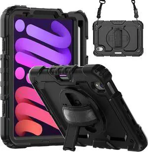 FD99915987 Case for iPad Mini 6th Generation 2021 8.3 Inch, Shockproof cover for iPad Mini 6 with Screen Protector Pencil Holder Kickstand Hand/Shoulder Strap