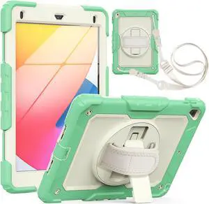 Case for iPad 6th / 5th Generation iPad 9.7 2018 2017, iPad Air 2/ Pro 9.7 inch, Shockproof Case with Built-in Screen Protector Pencil Holder 360 Degree Rotatable Stand / Hand Strap