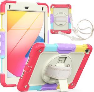 Case for iPad 6th / 5th Generation iPad 9.7 2018 2017, iPad Air 2/ Pro 9.7 inch, Shockproof Case with Built-in Screen Protector Pencil Holder 360 Degree Rotatable Stand / Hand Strap