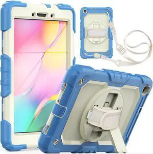 Case for Samsung Galaxy Tab A 8.0 case 2019 Model: SM-T290 / SM-T295.Full Body Protection Cover with Built-in Screen Protector Pen Holder [360 Rotating Hand Strap]