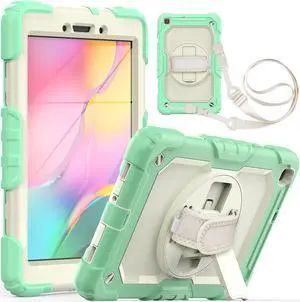 Case for Samsung Galaxy Tab A 8.0 case 2019 Model: SM-T290 / SM-T295.Full Body Protection Cover with Built-in Screen Protector Pen Holder [360 Rotating Hand Strap]