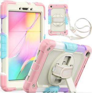 Case for Samsung Galaxy Tab A 8.0 case 2019 Model: SM-T290 / SM-T295.Full Body Protection Cover with Built-in Screen Protector Pen Holder [360 Rotating Hand Strap]