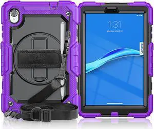 Case for Lenovo Tab M8 8 inch FHD 2020 TB-8705F TB-8705N, Lenovo Tab M8 (2nd Gen) 8'' HD 2019 TB-8505X TB-8505F, Lenovo Smart Tab M8 TB-8505FS Cover w/ Pen Holder Screen Protector Stand Shoulder Strap