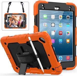 iPad Mini 5 Case, iPad Mini 4 Case, Shockproof Stand Sturdy Protective Mini Cover with Screen Protector Pencil Holder Handle Strap for 7.9 iPad Mini 5th Gen / Mini 4th Generation