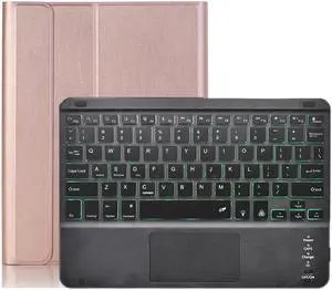 Bluetooth Touchpad Keyboard Case for Lenovo Tab P12 Pro / Xiaoxin Pad Pro 12.6 2021 Wireless Detachabe Keyboard Cover with 7 Color Backlights and Pencil Holder