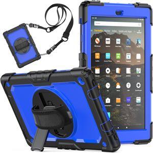 Amazon Kindle Fire HD 10 Case 2019 2018 2017 Release, Shockproof Cover with Kickstand,Hand Strap and Shoulder Strap for Fire HD 10.1 Inch Tablet (9th/8th/7th Generation)