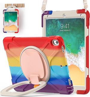 iPad Air 3 10.5 Case 2019,iPad Pro 10.5 Case 2017 for Kids,- Heavy Duty Shockproof Case Cover with Pencil Holder,Rotating Stand/Hand Strap,Shoulder Strap for iPad Air 3rd Gen case 10.5