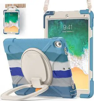 iPad Air 3 10.5 Case 2019,iPad Pro 10.5 Case 2017 for Kids,- Heavy Duty Shockproof Case Cover with Pencil Holder,Rotating Stand/Hand Strap,Shoulder Strap for iPad Air 3rd Gen case 10.5