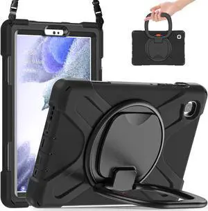 Samsung Galaxy Tab A7 Lite Case 2021, Heavy Duty Rugged Silicone Case with Handle Grip, Shoulder Strap, Stable Kickstand for Galaxy Tab A7 Lite 8.7 inch Tablet 2021 SM-T220/SM-T225/SM-T227