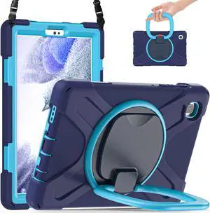 Samsung Galaxy Tab A7 Lite Case 2021, Heavy Duty Rugged Silicone Case with Handle Grip, Shoulder Strap, Stable Kickstand for Galaxy Tab A7 Lite 8.7 inch Tablet 2021 SM-T220/SM-T225/SM-T227