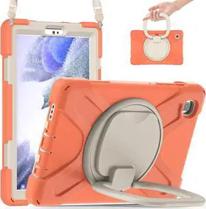 Samsung Galaxy Tab A7 Lite Case 2021, Heavy Duty Rugged Silicone Case with Handle Grip, Shoulder Strap, Stable Kickstand for Galaxy Tab A7 Lite 8.7 inch Tablet 2021 SM-T220/SM-T225/SM-T227