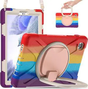 Samsung Galaxy Tab A7 Lite Case 2021, Heavy Duty Rugged Silicone Case with Handle Grip, Shoulder Strap, Stable Kickstand for Galaxy Tab A7 Lite 8.7 inch Tablet 2021 SM-T220/SM-T225/SM-T227