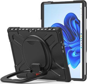 Surface Pro 8 Case, Heavy Duty Shockproof Protective Cover with Pencil Holder / Hand Strap / Rotatable Kickstand Compatible with Type Cover Keyboard for 13 inch Microsoft Surface Pro 8 2021