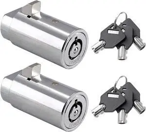 2Pcs Vending Machine Lock Keyed Alike Coke Machine Lock Snack Machine Lock Candy Machine Lock Soda Machine Lock, 6Pcs Keys