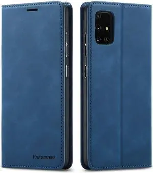 Samsung Galaxy A71 5G Case, Premium PU Leather Cover TPU Bumper with Card Holder Kickstand Hidden Magnetic Shockproof Flip Wallet Case for Samsung Galaxy A71 6.7 inch Phone 5G Version