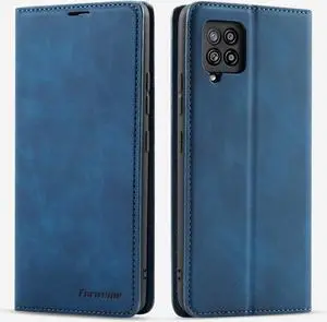 Samsung Galaxy A12 5G Case, Premium PU Leather Cover TPU Bumper with Card Holder Kickstand Hidden Magnetic Shockproof Flip Wallet Case for Galaxy A12 5G / SM-A125 / M12 / F12