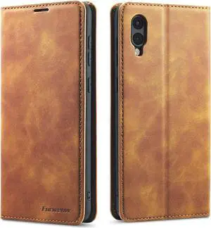 Samsung Galaxy A02 Case, Premium PU Leather Cover TPU Bumper with Card Holder Kickstand Hidden Magnetic Shockproof Flip Wallet Case for Galaxy A02 / Galaxy M02