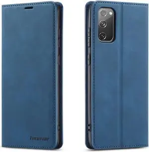 Samsung Galaxy S20 FE 5G Case, Premium PU Leather Cover TPU Bumper with Card Holder Kickstand Hidden Magnetic Shockproof Flip Wallet Case for Galaxy S20 FE 5G 6.5 inch
