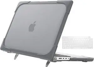 MacBook Pro 14 Inch Case 2021 2022 Release A2442 M1 Pro/Max Chip with Liquid Retina XDR Display and Touch ID Heavy Duty Hard Shell Dual Layer Protective Cover with Fold Kickstand & Keyboard Skin Cover
