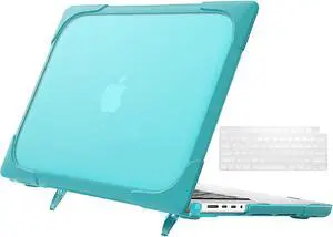 MacBook Pro 14 Inch Case 2021 2022 Release A2442 M1 Pro/Max Chip with Liquid Retina XDR Display and Touch ID, Heavy Duty Hard Shell Dual Layer Protective Cover with Fold Kickstand & Keyboard Skin Cove