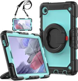Case For Samsung Galaxy Tab A7 Lite Case 8.7 inch with Screen Protector and Pen Holder, Shockproof Hard Protective Kids Cover for Galaxy Tab A7 Lite 2021 SM-T220/T225/T227 with Rotatable Stand