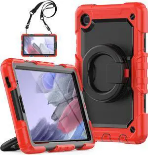 Case For Samsung Galaxy Tab A7 Lite Case 8.7 inch with Screen Protector and Pen Holder, Shockproof Hard Protective Kids Cover for Galaxy Tab A7 Lite 2021 SM-T220/T225/T227 with Rotatable Stand