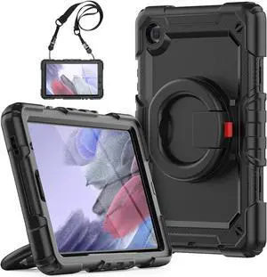 Case For Samsung Galaxy Tab A7 Lite Case 8.7 inch with Screen Protector and Pen Holder, Shockproof Hard Protective Kids Cover for Galaxy Tab A7 Lite 2021 SM-T220/T225/T227 with Rotatable Stand