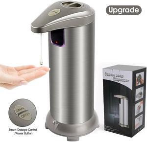 Soap Dispenser Automatic Hands Free Fingerprint Resistant Stainless Steel Soap Dispenser IR Infrared Motion Sensor Touchless Autosoap Dispenser for Kitchen Bathroom [Second Generation]