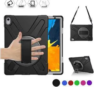 iPad Pro 11 Inch 2018 Case WERLEO Hybrid hree Layer Heavy Duty Protective Case Shockproof Case Cover with Handle Hand Strap, Kickstand& Shoulder Strap for iPad Pro 11 2018 Release Tablet