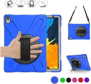 iPad Pro 11 Inch 2018 Case WERLEO Hybrid hree Layer Heavy Duty Protective Case Shockproof Case Cover with Handle Hand Strap, Kickstand& Shoulder Strap for iPad Pro 11 2018 Release Tablet