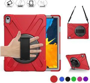 iPad Pro 11 Inch 2018 Case WERLEO Hybrid hree Layer Heavy Duty Protective Case Shockproof Case Cover with Handle Hand Strap, Kickstand& Shoulder Strap for iPad Pro 11 2018 Release Tablet