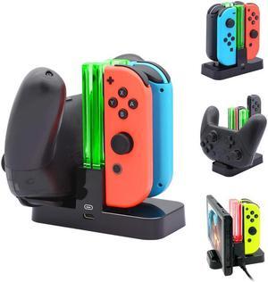 Werleo Controller Charger for Nintendo Switch Charging Dock Stand Station for Switch Joy-con and Pro Controller with Charging Indicator and Type C Charging Cable
