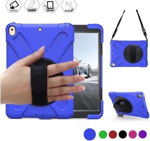iPad Pro 10.5 Case Rugged Heavy Duty ShockProof Silicone Protective Cover with 360 Degree Rotating Stand & hand / shoulder strap for Apple New iPad 10.5 inch Model A1701 A1709 Cover Shell