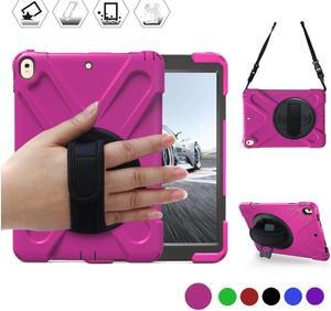 iPad Pro 10.5 Case Rugged Heavy Duty ShockProof Silicone Protective Cover with 360 Degree Rotating Stand & hand / shoulder strap for Apple New iPad 10.5 inch Model A1701 A1709 Cover Shell