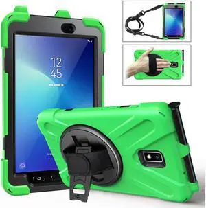 Case for Samsung Galaxy Tab Active 2 8.0 SM-T390 T395 T397 Heavy Duty Kids Protective Case Cover with Pen Holder with 360 Degree Rotating Hand Strap / Kickstand + Shoulder Strap