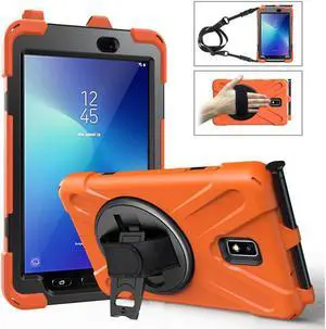 Case for Samsung Galaxy Tab Active 2 8.0 SM-T390 T395 T397 Heavy Duty Kids Protective Case Cover with Pen Holder with 360 Degree Rotating Hand Strap / Kickstand + Shoulder Strap