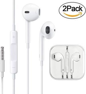 (2 Pack) Headphones/Earphones/Earbuds,3.5mm Wired Headphones Noise Isolating Earphones with Built-in Microphone & Volume Control Compatible with iPhone iPod iPad Samsung/Android / MP3 MP4