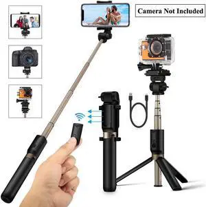 Bluetooth Selfie Stick Tripod with Remote for Gopro iphone x 8 plus 6 6s 7 plus Android Samsung s7 s8 plus edge 4 in 1 Mini Pocket Extendable Monopod Aluminum Alloy 360 Degree Rotation