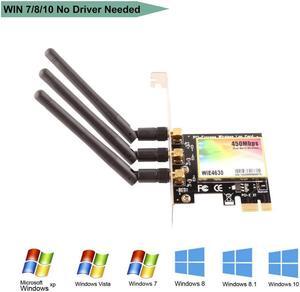 AP 11N 450Mbps Network Card Werleo Wireless WiFi PCIe Network Adapter Card 5GHz / 2.4GHz Dual Band PCI Express Network Card with 3×3.5dBi High Gain Antenna for Desktop PC