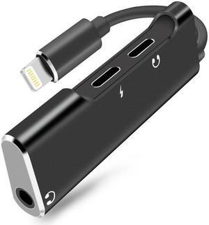 3.5 mm Audio Headphone Jack Adapter iPhone Adapter 3 in 1 Lightning Adapter for iPhone X XR XS 7 8 Dual Lightning with 3.5mm Headphone Jack