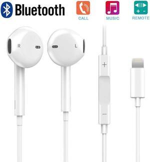 2 Packs Bluetooth Earphones Earbuds Headphones with Stereo Mic Remote Control for Apple iPhone X 7 Plus 8 Plus iPad iPod Samsung Galaxy and More Android Smartphones White Noise Isolating Headset
