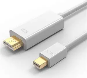 Mini Displayport(Thunderbolt) to HDMI 6 Feet Cable with Audio, Mini DP(Display Port) to HDMI Converter(Adapter) Gold-Plated Cord Compatible for MacBook, iMac(LG51) MacBook Pro Surface Pro Dock
