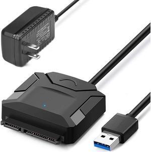 USB to SATA USB 3.0 to Hard Drive Adapter Cable Converter for 2.5 3.5 Inch Hard Drive Disk HDD and SSD Support UASP SATA III with 12V 2A Power Adapter