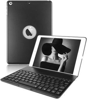 New iPad 9.7 Keyboard Case Protective Folio Utra Slim Hard Shell Smart Cover with 7 Colors Backlit Bluetooth Keyboard for Apple iPad 9.7 2017 2018 / iPad 6th Generation iPad 5th Generation iPad Air