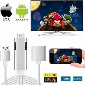 Lightning to HDMI Cable for IOS/Android, 3-in-1 Lightning/Micro USB/Type-C to HDMI Adapter 1080P Digital AV Adapter HDTV MHL Cable Support iPhone,iPad,Android Smartphones on HDTV Projector