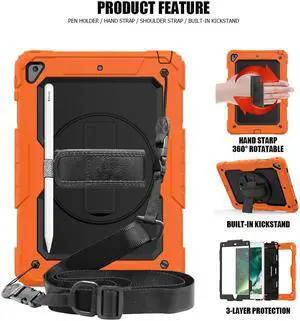 iPad 9.7 2018 2017 Case iPad Air 2 Case iPad Pro 9.7 Case Heavy Duty Rugged Shockproof Protective Hard Case Cover For for Apple iPad 6th / 5th Generation / iPad Air 2 / iPad Pro 9.7 inch