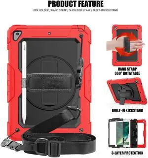 iPad 9.7 2018 2017 Case iPad Air 2 Case iPad Pro 9.7 Case Heavy Duty Rugged Shockproof Protective Hard Case Cover For for Apple iPad 6th / 5th Generation / iPad Air 2 / iPad Pro 9.7 inch