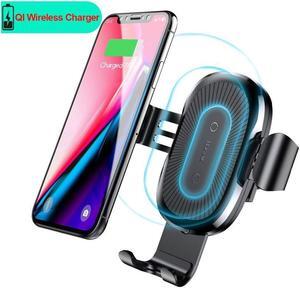 Qi Fast Wireless Car Charger Air Vent Phone Holder Car Mount for iPhone 12 Pro SE 11 Pro Max XS Max XR X 8 Plus Samsung S20 S10 S9 S8 Note10 Note 9 LG Pixel & Qi Enabled Devices
